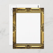 ヴィンテージ金ゴールドアンティークスクロール写真フレーム ポストカード (正面/裏面)