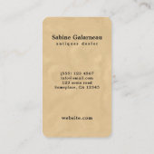 ヴィンテージ金ゴールドアンティークスケルトン鍵アンティークディーラー 名刺 (裏面)