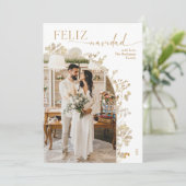 ヴィンテージ金ゴールドアーチ写真Feliz Navidad シーズンカード (スタンド正面)