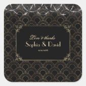 ヴィンテージ金ゴールドアールデコフルーアデリス結婚ズ スクエアシール (正面)