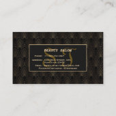 ヴィンテージ金ゴールドアールデコモノグラムメイクアップアーティスト 名刺 (裏面)