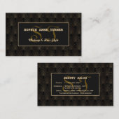 ヴィンテージ金ゴールドアールデコモノグラムメイクアップアーティスト 名刺 (正面/裏面)