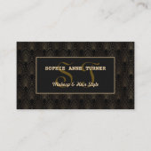 ヴィンテージ金ゴールドアールデコモノグラムメイクアップアーティスト 名刺 (正面)