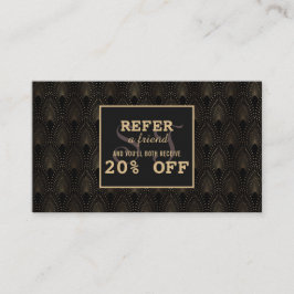 ヴィンテージ金ゴールドアールデコモノグラムメイクアップアーティスト 紹介カード