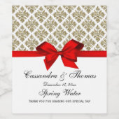 ヴィンテージ金ゴールドウィットダマスクレッドHワインボトルラベル ワインラベル (シングルラベル)