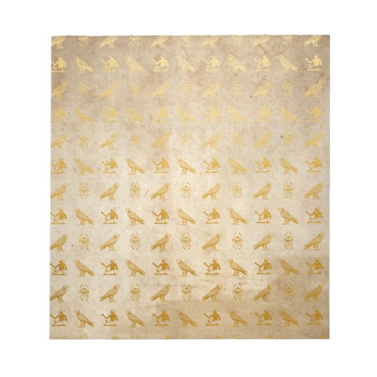 ヴィンテージ金ゴールドエジプト紙プリント ノートパッド (正面)