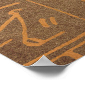 ヴィンテージ金ゴールドエジプト象形文字紙プリント ポスター (角)