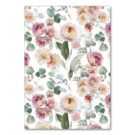 ヴィンテージ金ゴールドエレガントフローラピンク誕生日 テーブルナンバー (裏面)