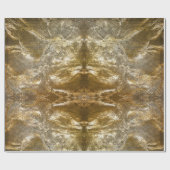 ヴィンテージ金ゴールドエンボスフローラモチーフホワイトグリッター ラッピングペーパー (フラット)