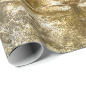 ヴィンテージ金ゴールドエンボスフローラモチーフホワイトグリッター ラッピングペーパー (ロールコーナー)