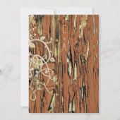 ヴィンテージ金ゴールドオールドバーンウッドつる植物スワール結婚ズ 招待状 (裏面)