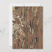 ヴィンテージ金ゴールドオールドバーンウッドつる植物スワール結婚ズ 招待状 (裏面)