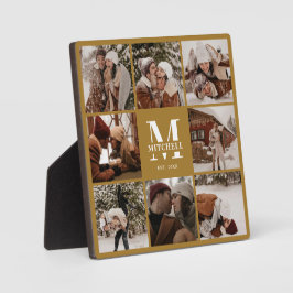 ヴィンテージ金ゴールドカスタムファミリーフォトコラージングモノグラム フォトプラーク