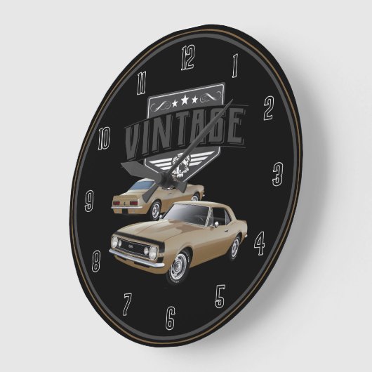 ヴィンテージ金ゴールドカマロ大時計 ラージ壁時計 (傾斜)