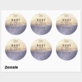 ヴィンテージ金ゴールドキラキラ体バターラベル ラウンドシール (シート)