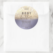 ヴィンテージ金ゴールドキラキラ体バターラベル ラウンドシール (バッグ)