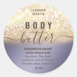 ヴィンテージ金ゴールドキラキラ体バターラベル ラウンドシール