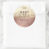 ヴィンテージ金ゴールドキラキラ体バターラベル ラウンドシール (バッグ)