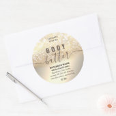 ヴィンテージ金ゴールドキラキラ体バターラベル ラウンドシール (封筒)