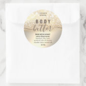 ヴィンテージ金ゴールドキラキラ体バターラベル ラウンドシール (バッグ)