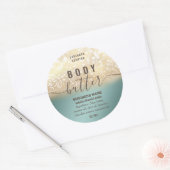 ヴィンテージ金ゴールドキラキラ体バターラベル ラウンドシール (封筒)