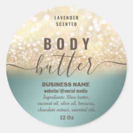 ヴィンテージ金ゴールドキラキラ体バターラベル ラウンドシール