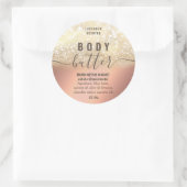 ヴィンテージ金ゴールドキラキラ体バターラベル ラウンドシール (バッグ)