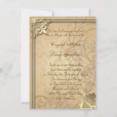 ヴィンテージ金ゴールドギアスチームパンク結婚式招待状 招待状 (裏面)