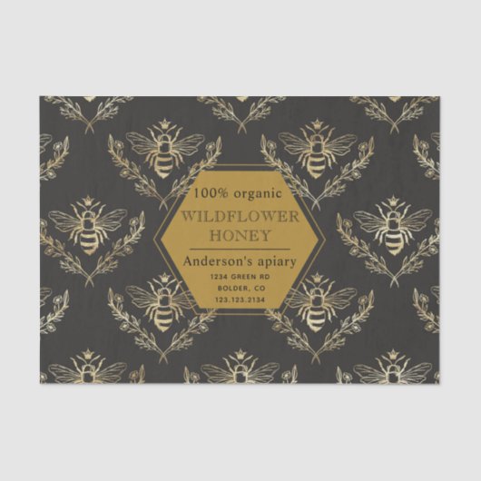 ヴィンテージ金ゴールドクイーンビーアピラルモノグラム 薄葉紙 (正面)