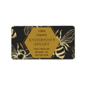 ヴィンテージ金ゴールドクイーンビーアピラ差出人住所 ラベル (正面)