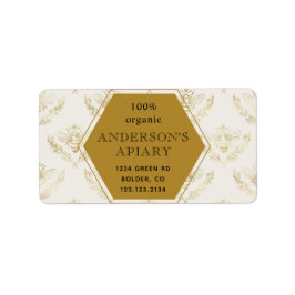 ヴィンテージ金ゴールドクイーンビーアピラ差出人住所 ラベル