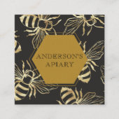 ヴィンテージ金ゴールドクイーンビーアピール スクエア名刺 (正面)