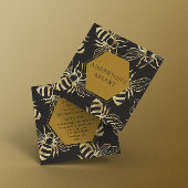 ヴィンテージ金ゴールドクイーンビーアピール スクエア名刺