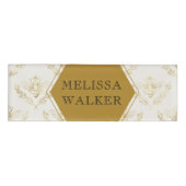 ヴィンテージ金ゴールドクイーンビーア類単行図 名札 (正面)