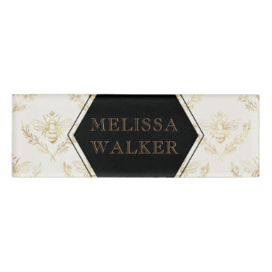 ヴィンテージ金ゴールドクイーンビーア類単行図 名札