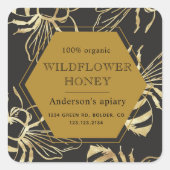 ヴィンテージ金ゴールドクイーンビーハニージャレーベル スクエアシール (正面)