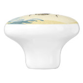 ヴィンテージ金ゴールドクイーンビーブルー葉ズ セラミックノブ (側面)