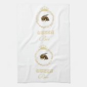 ヴィンテージ金ゴールドクイーンビーリースキッチンタオル キッチンタオル (縦)
