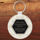 ヴィンテージ金ゴールドクイーンビー単列図apiarキーホルダー キーホルダー (正面)