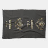 ヴィンテージ金ゴールドクイーンビー キッチンタオル (横)