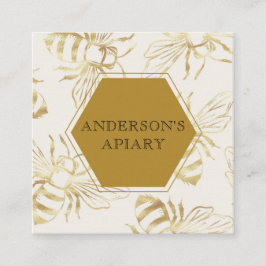 ヴィンテージ金ゴールドクイーンビーapiar スクエア名刺