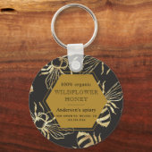 ヴィンテージ金ゴールドクイーンミツバチ単行図鑑 キーホルダー (正面)