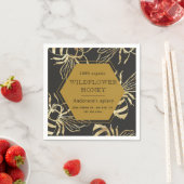 ヴィンテージ金ゴールドクイーンミツバチapiar honey monography スタンダードカクテルナプキン (インサイチュ)