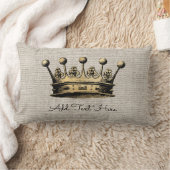 ヴィンテージ金ゴールドクラウンカスタム文字ホームデコール ランバークッション (ブランケット)