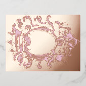 ヴィンテージ金ゴールドクラウンフレーム 箔招待状ポストカード (正面)