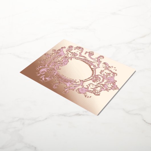 ヴィンテージ金ゴールドクラウンフレーム 箔招待状ポストカード (回転した状態)