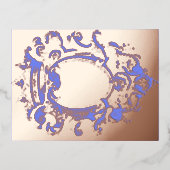 ヴィンテージ金ゴールドクラウン枠箔招待状葉書 箔招待状ポストカード (正面)