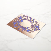 ヴィンテージ金ゴールドクラウン枠箔招待状葉書 箔招待状ポストカード (回転した状態)