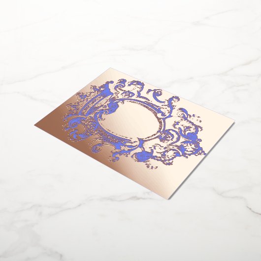 ヴィンテージ金ゴールドクラウン枠箔招待状葉書 箔招待状ポストカード (回転した状態)