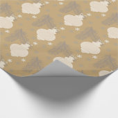 ヴィンテージ金ゴールドクリスマスオーナメントパインクリスマス ラッピングペーパー (角)